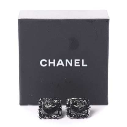 Chanel Ruthenium Enamel CC Earrings Black 5 of 5