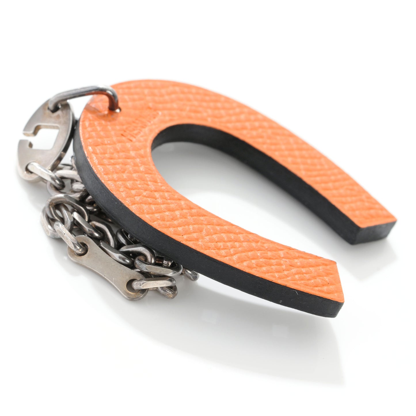 Epsom Lucky Horseshoe Key Ring Graphite and Orange