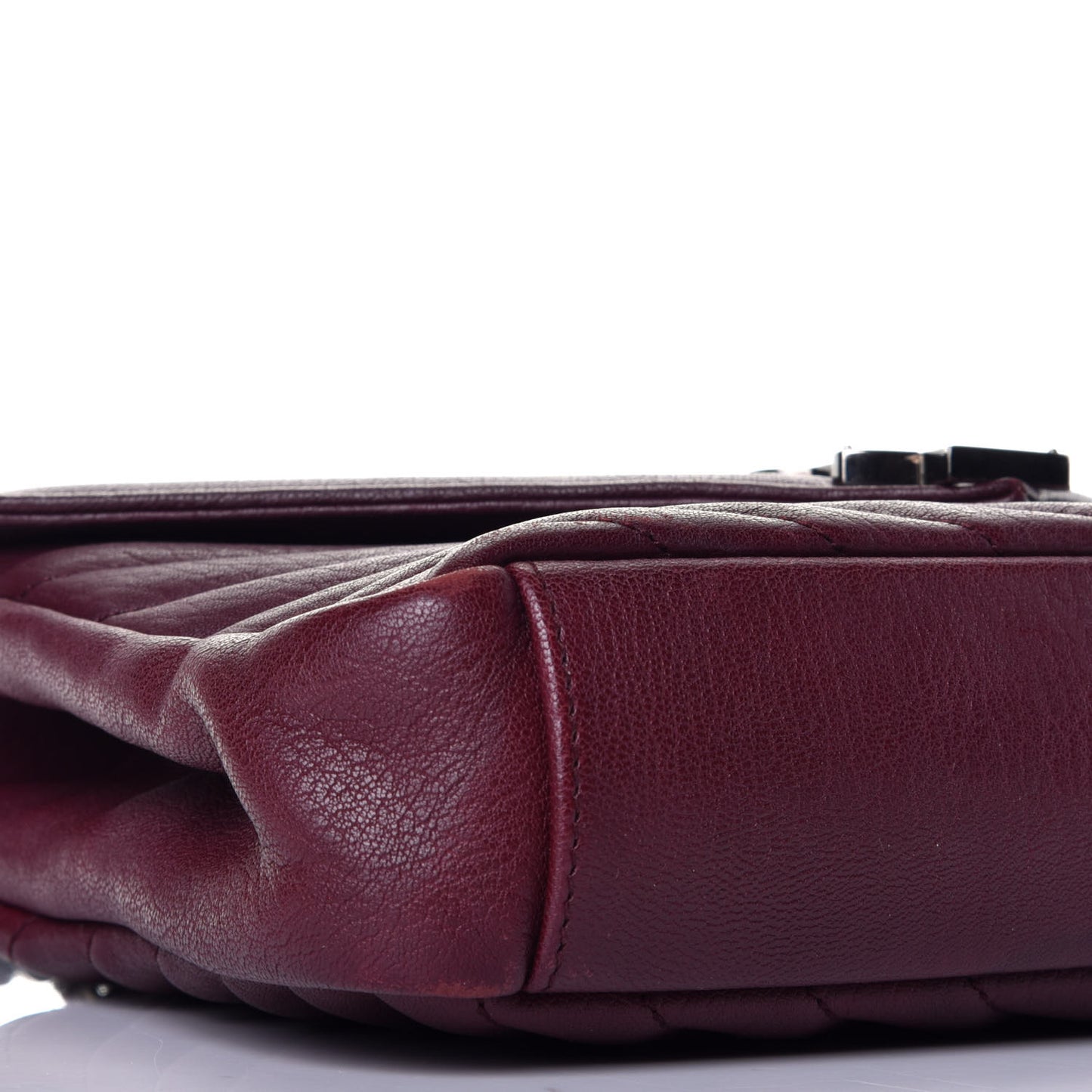 Sheepskin Matelasse Chevron Monogram Medium College Bag Rouge Legion