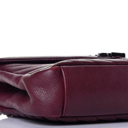 Saint Laurent Sheepskin Matelasse Chevron Monogram Medium College Bag Rouge Legion 8 of 10