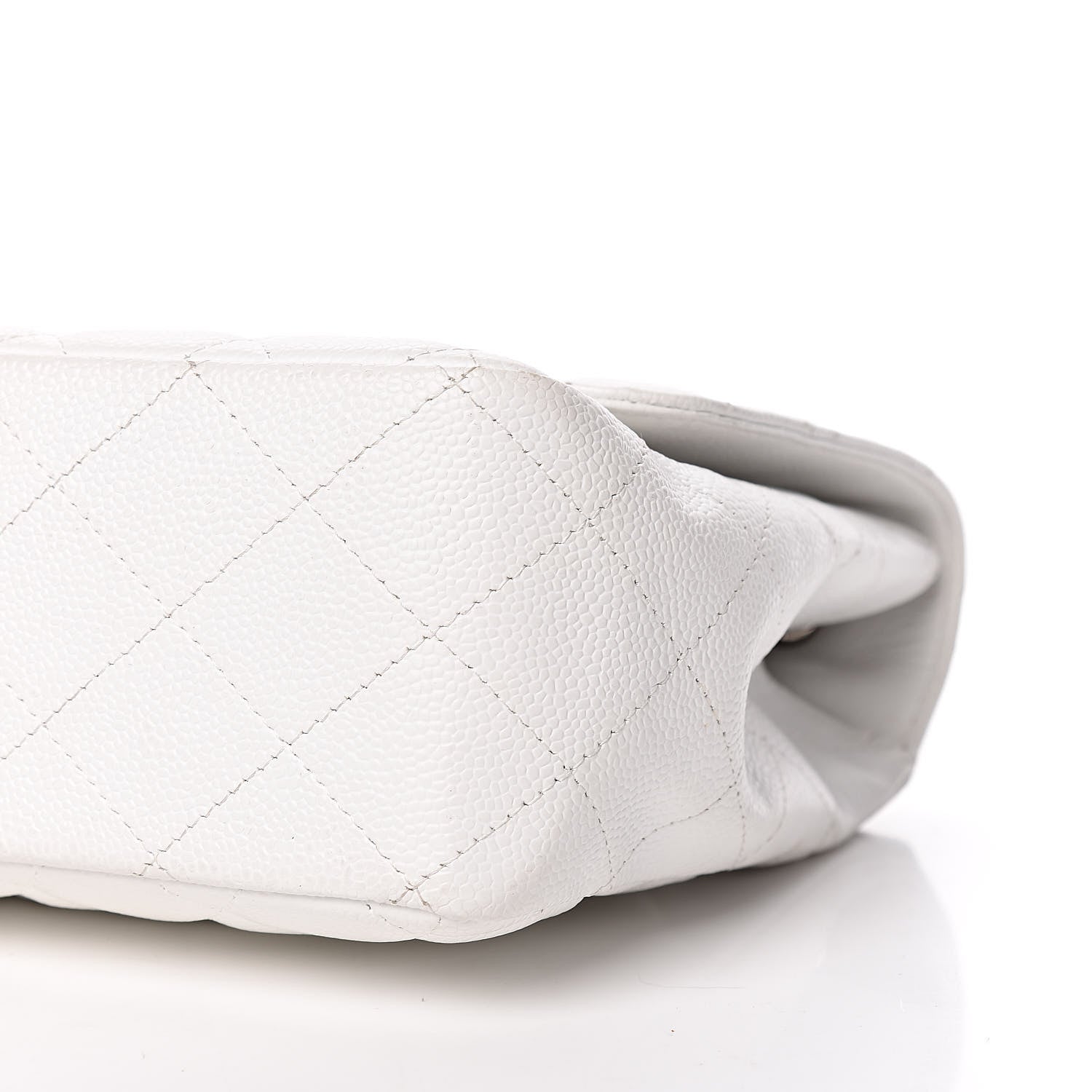 Chanel Caviar Quilted Jumbo Single Flap White 11 of 12