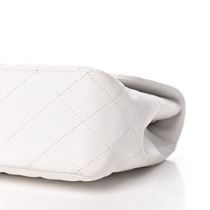 Chanel Caviar Quilted Jumbo Single Flap White 11 of 12