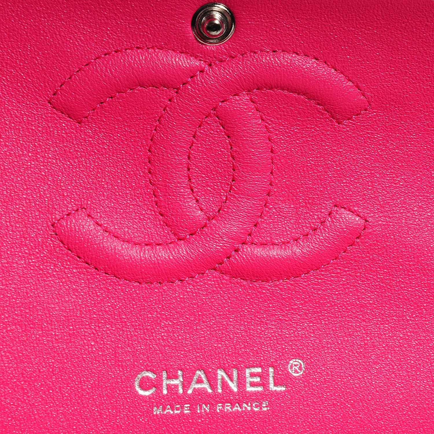 Chanel Lambskin Medium Double Flap Dark Pink 7 of 9