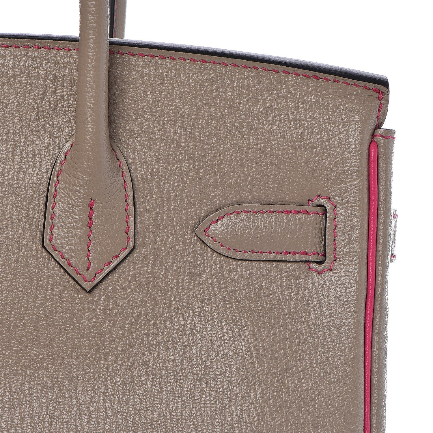 Hermes Chevre Mysore Horseshoe Birkin 30 Gris Tourterelle Rose Tyrien 21 of 32