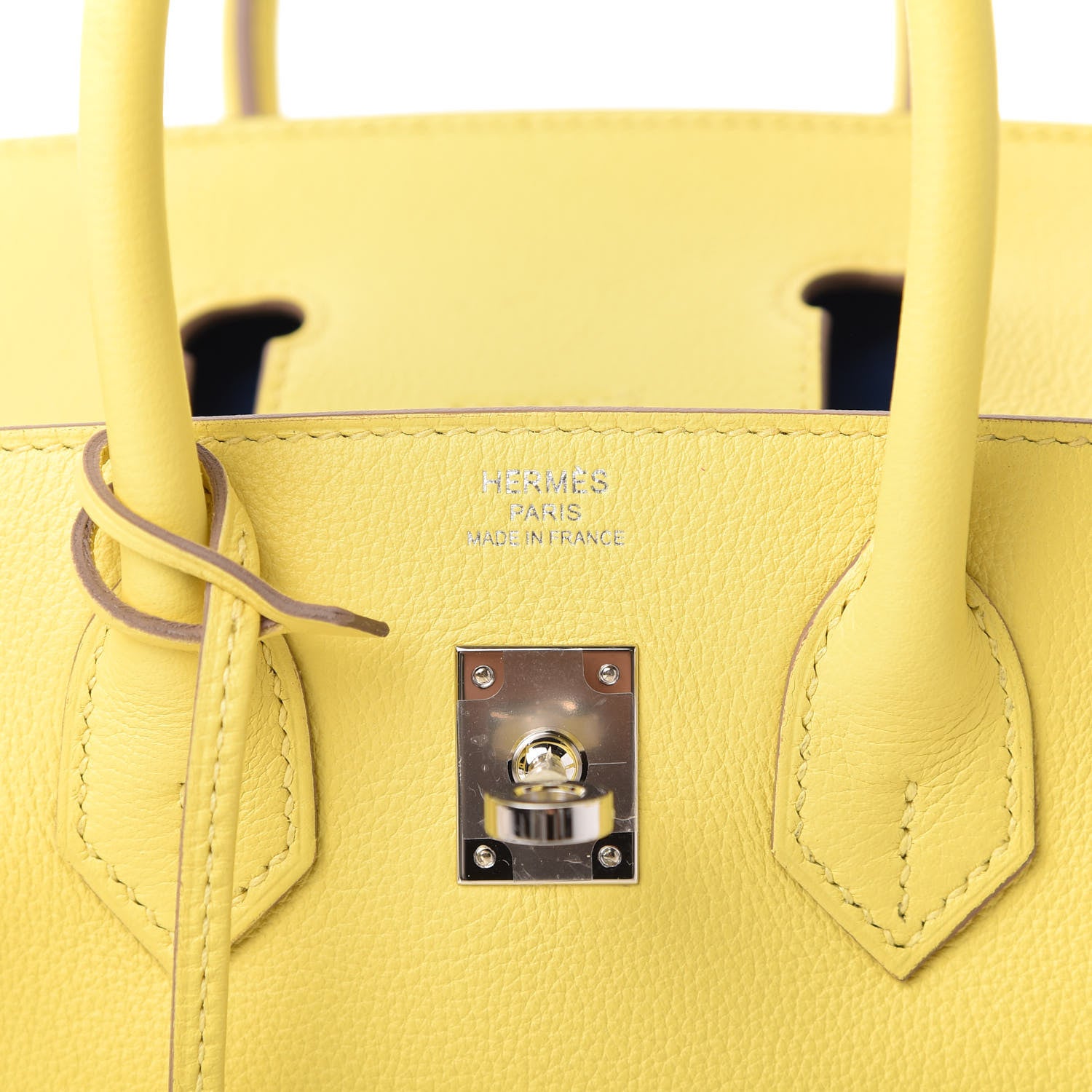 Hermes Taurillon Novillo Verso Birkin 25 Lime Bleuet 8 of 10