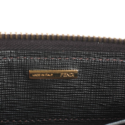 Fendi Zucca Spalmati Vitello Elite Zip Around Wallet Tobacco Ebano 6 of 8