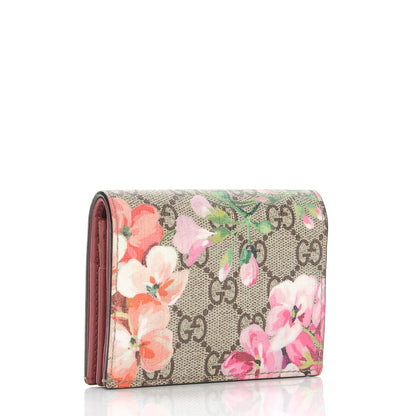 Gucci GG Supreme Monogram Blooms Card Case Beige Multicolor Dry Rose 3 of 8