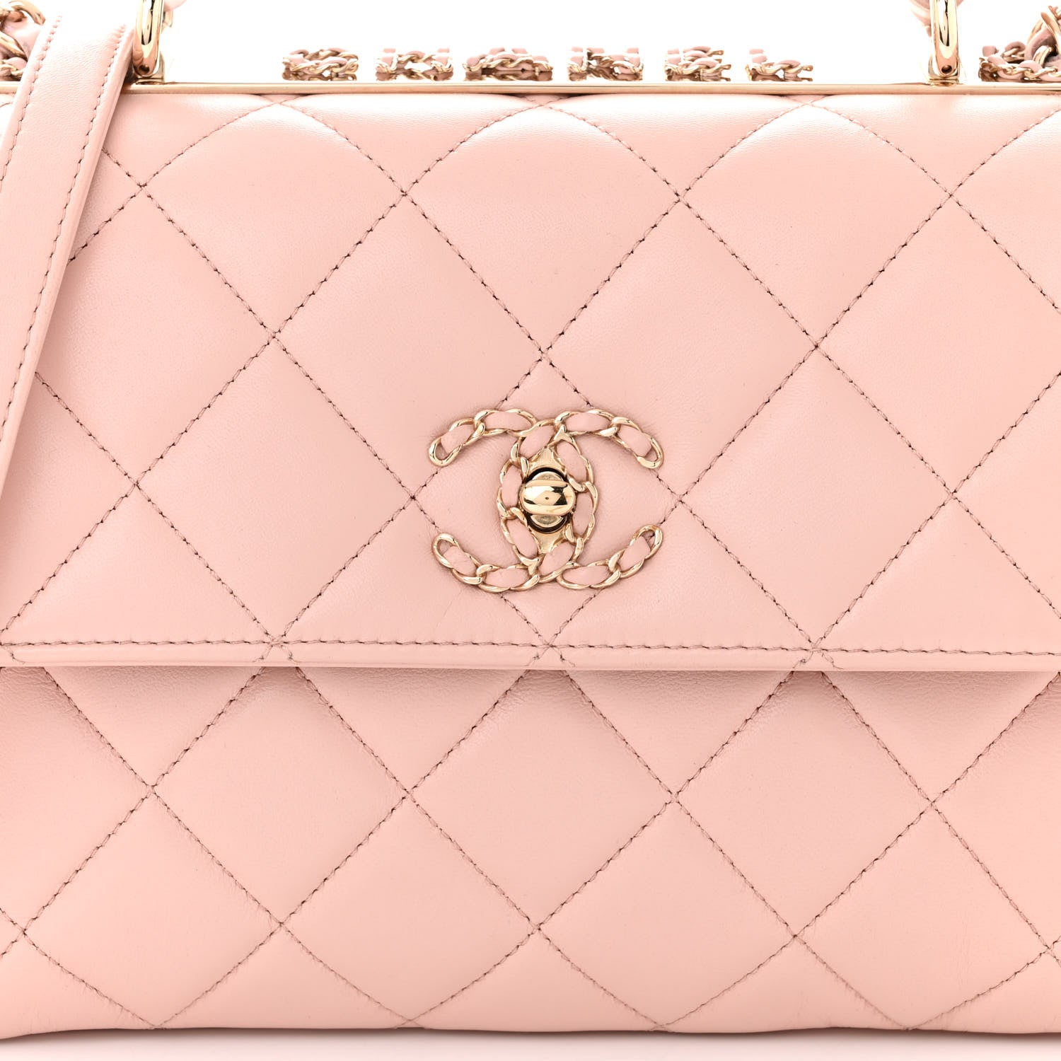 Chanel Lambskin Quilted Small Trendy Chain CC Flap Dual Handle Bag Light Pink 8 of 13