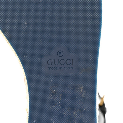 Gucci Cotton Malaga Kid Crochet Pearly GG Lilibeth Espadrille Platform Sandals 35.5 Black 6 of 9