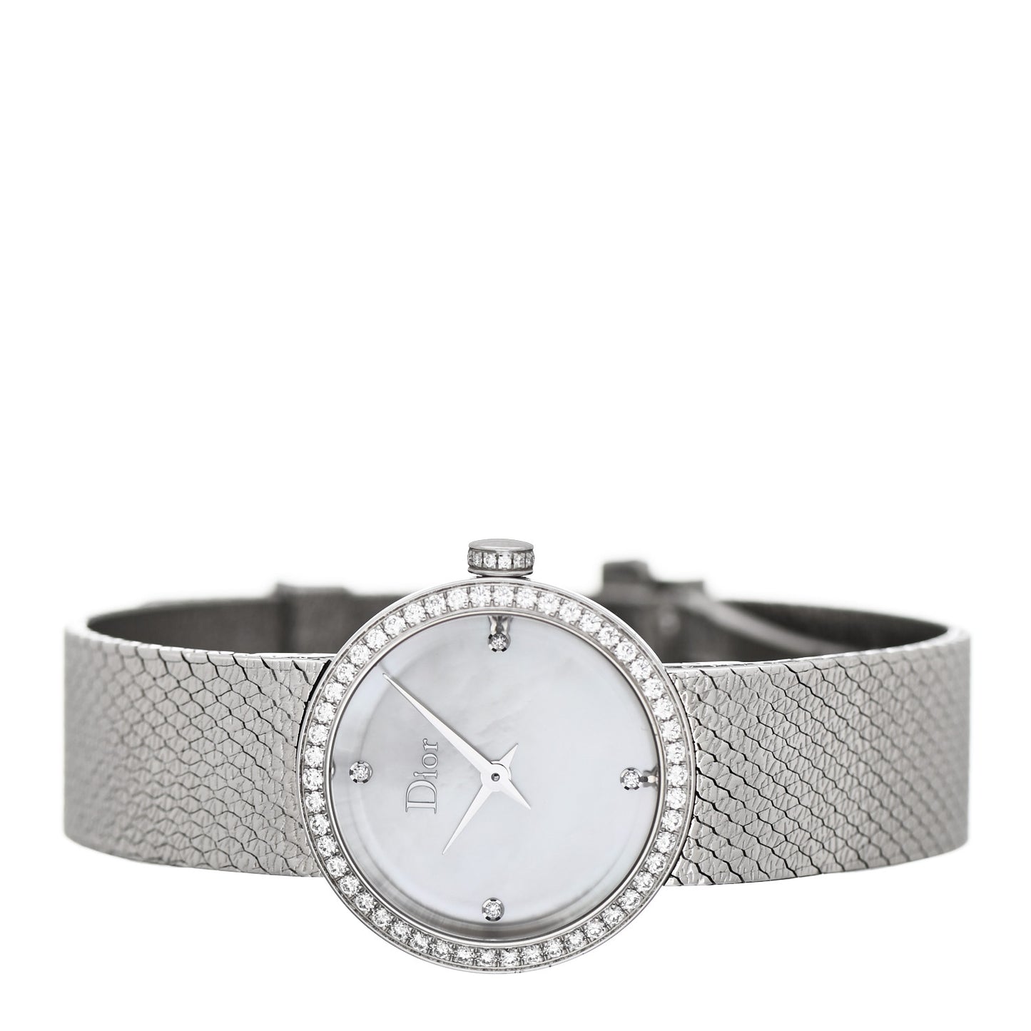 Stainless Steel Diamond Bezel Mother of Pearl 25mm La D De Dior Quartz Watch