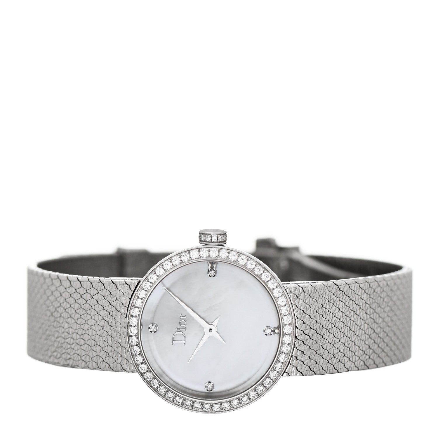 Christian Dior Stainless Steel Diamond Bezel Mother of Pearl 25mm La D De Dior Quartz Watch 2 of 4