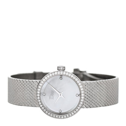 Christian Dior Stainless Steel Diamond Bezel Mother of Pearl 25mm La D De Dior Quartz Watch 2 of 4