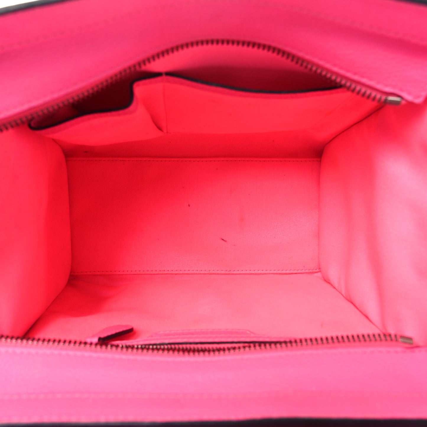 Drummed Calfskin Micro Luggage Fluo Pink
