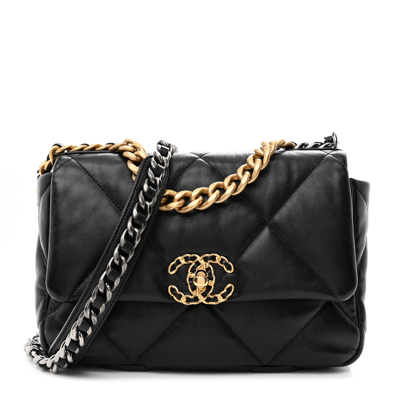 Chanel Lambskin Quilted Medium Chanel 19 Flap Black 1 of 9