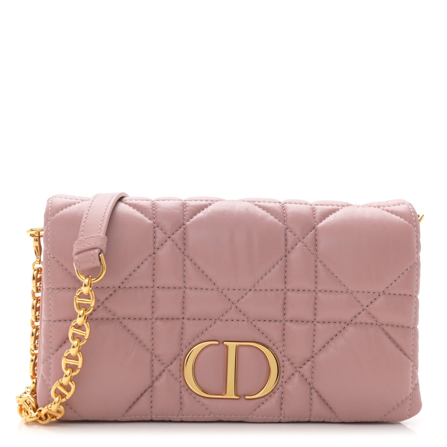 Calfskin Macrocannage Mini Caro Bag Old Rose