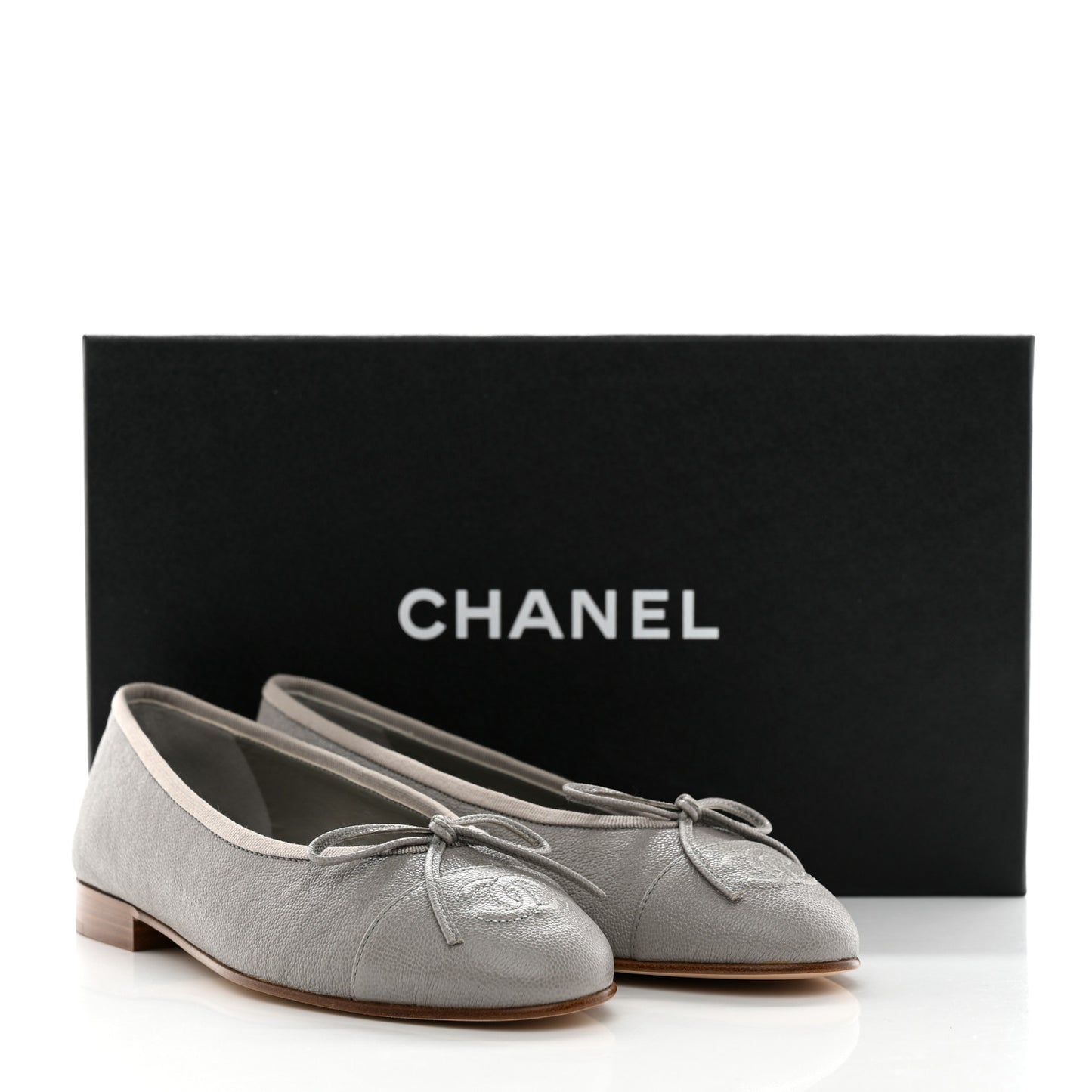 Caviar CC Cap Toe Ballerina Flats 35 Grey