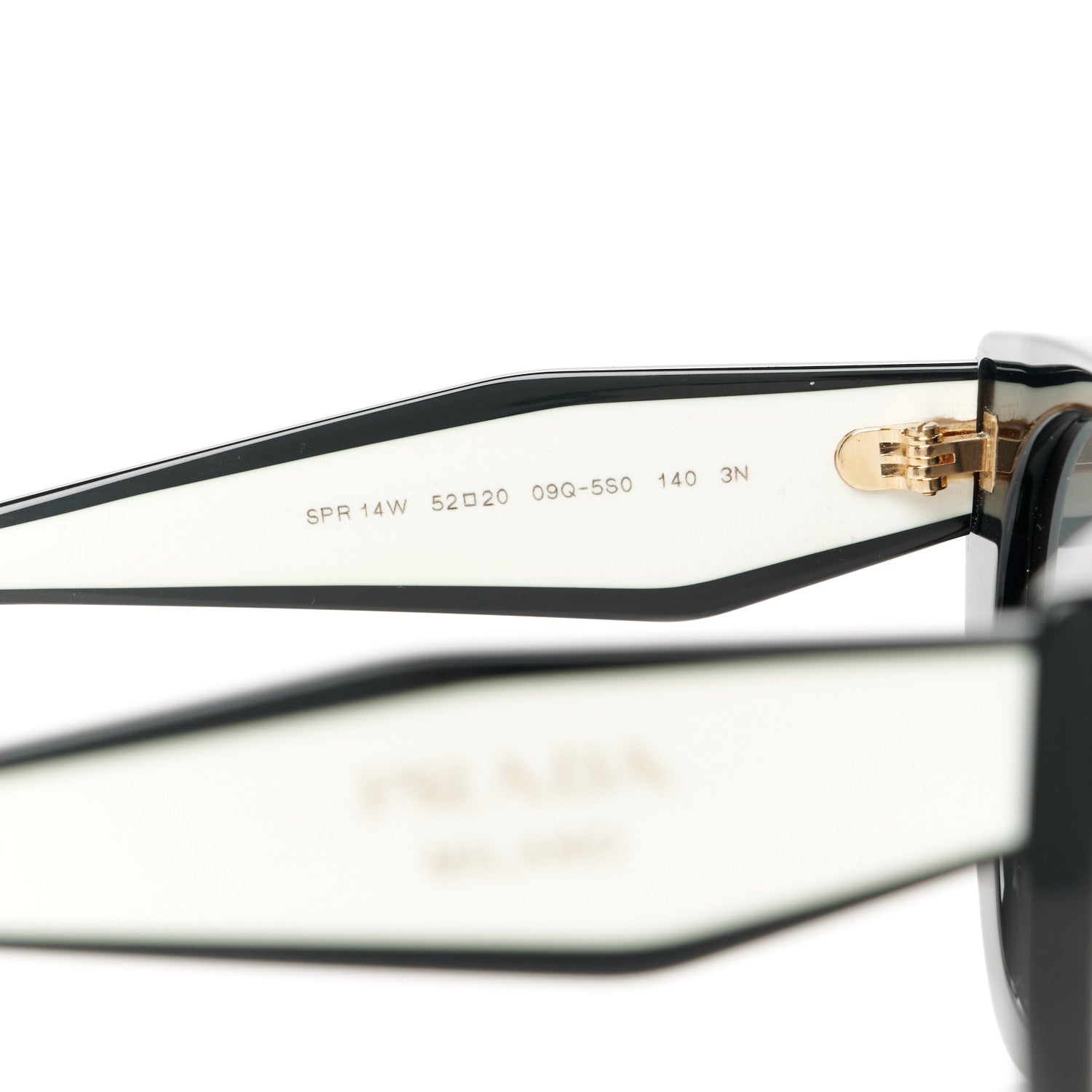 Prada Acetate Sunglasses SPR 14W Black White 5 of 8