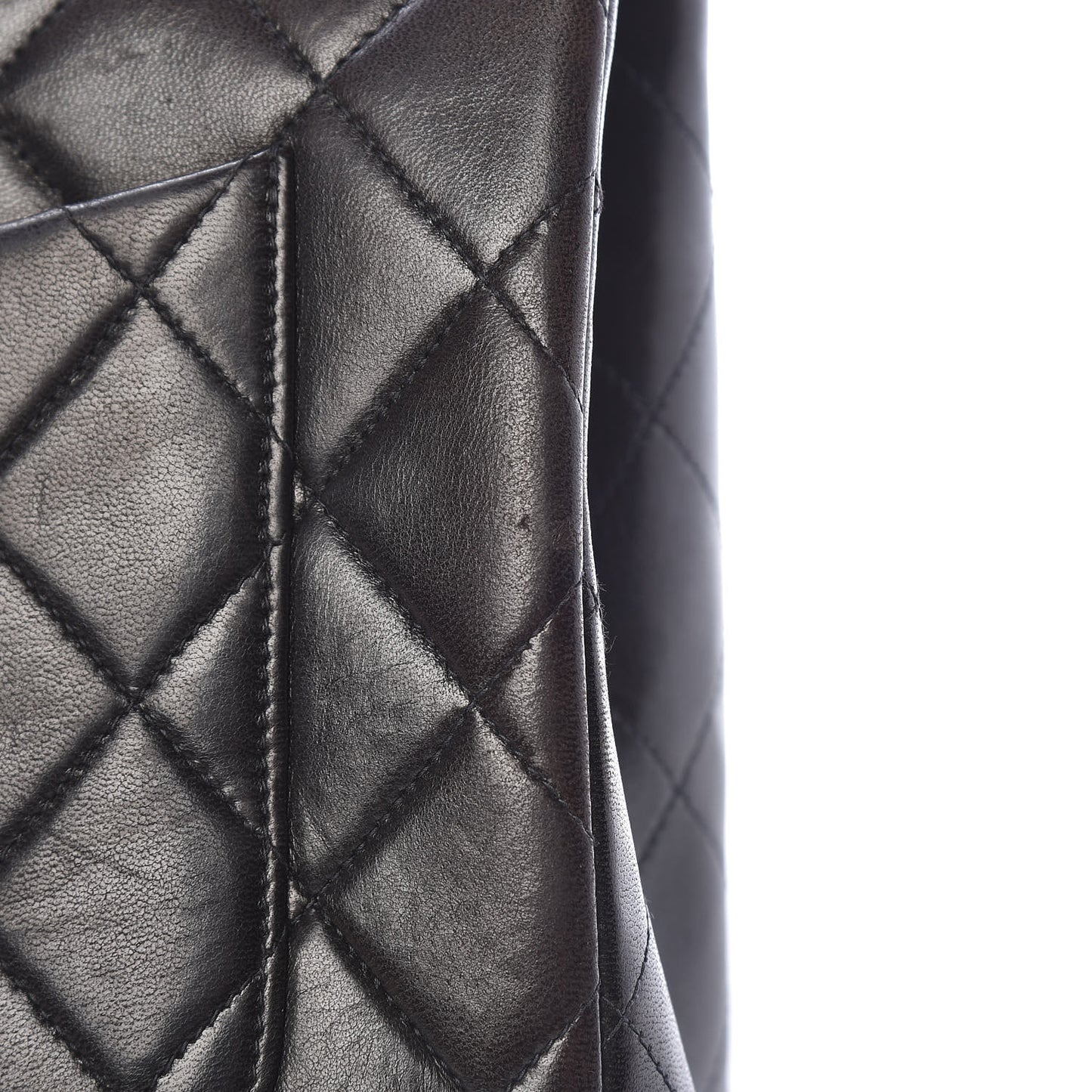 Lambskin Quilted Jumbo Single Flap Black