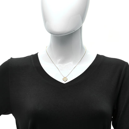 Van Cleef & Arpels 18K Yellow Gold Diamond Yellow Mother of Pearl Vintage Alhambra Pendant Necklace 2 of 6