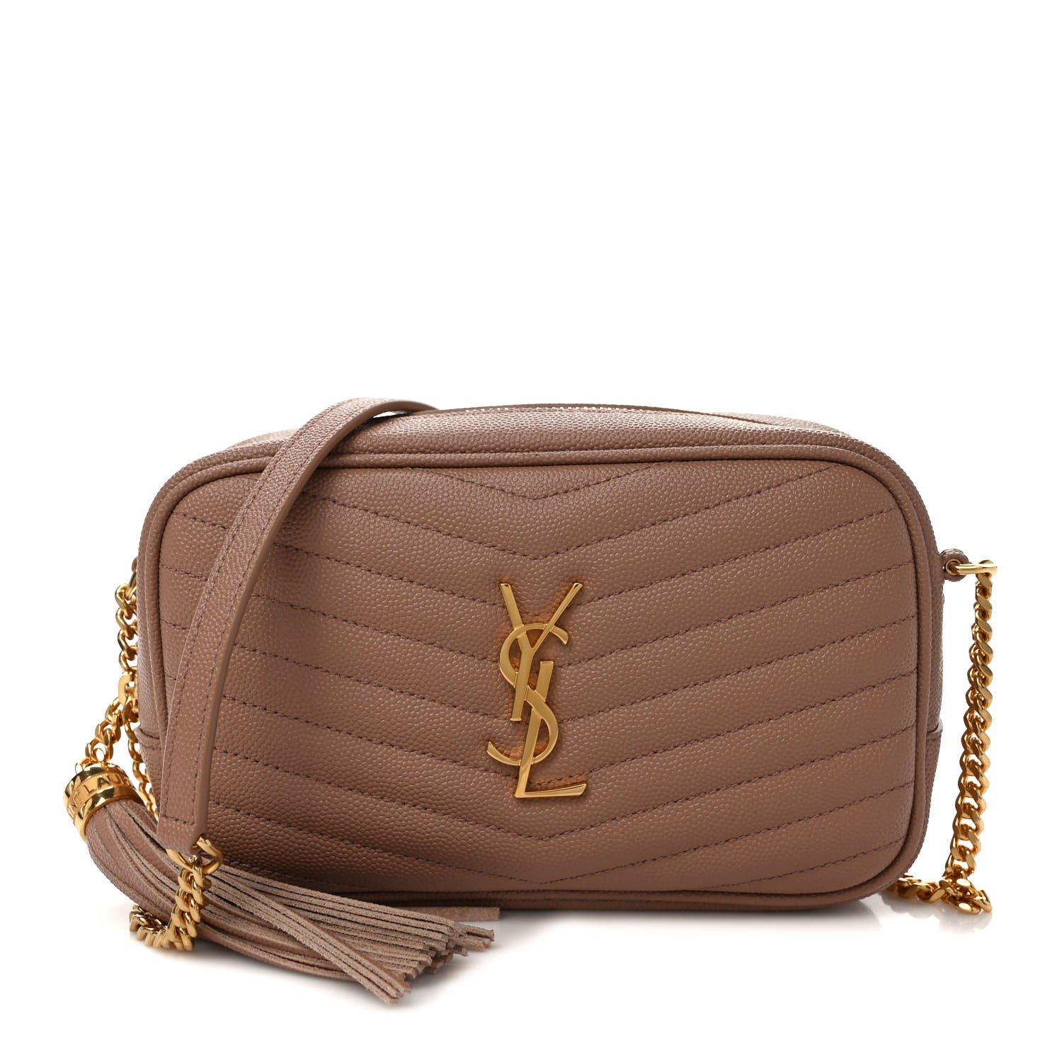 Saint Laurent Grain De Poudre Matelasse Monogram Mini Lou Camera Bag Vintage Peach 1 of 10
