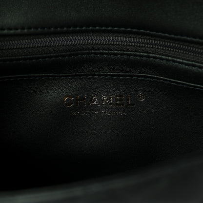 Chanel Iridescent Lambskin Quilted Mini Top Handle Rectangular Flap Dark Green 5 of 8