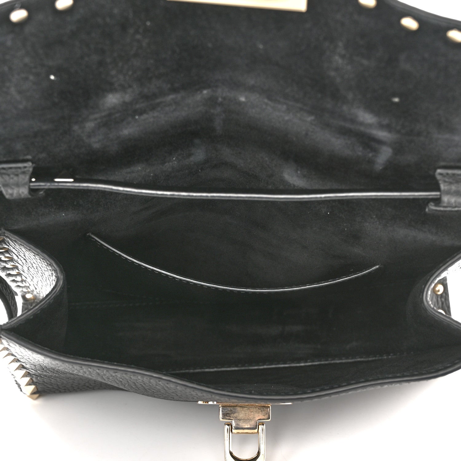 Valentino Garavani Pebbled Calfskin Medium Rockstud Flip Lock Crossbody Bag Black 9 of 9