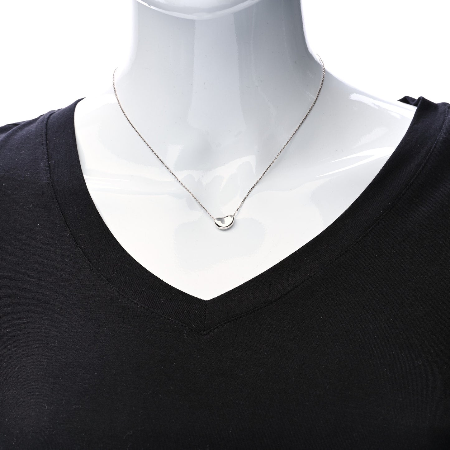 Sterling Silver 12mm Elsa Peretti Bean Pendant Necklace