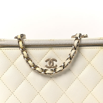 Chanel Caviar Quilted Small Vanity Case With Chain White 8 of 15