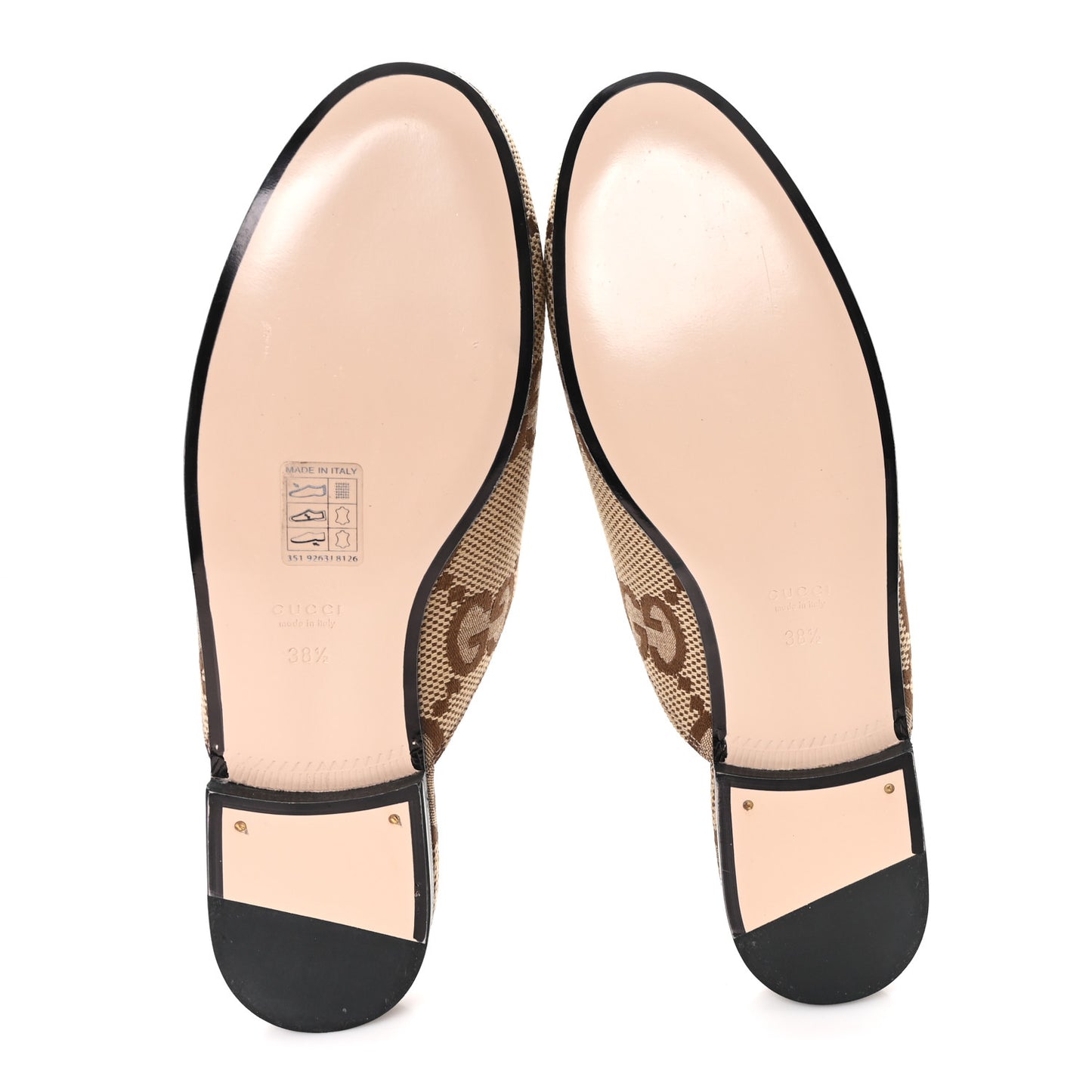 Monogram Jumbo GG Malaga Kid Womens Princetown Slippers 38.5 Camel Ebony New Acero Beige