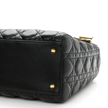 Christian Dior Lambskin Cannage Medium Lady Dior Black 10 of 11