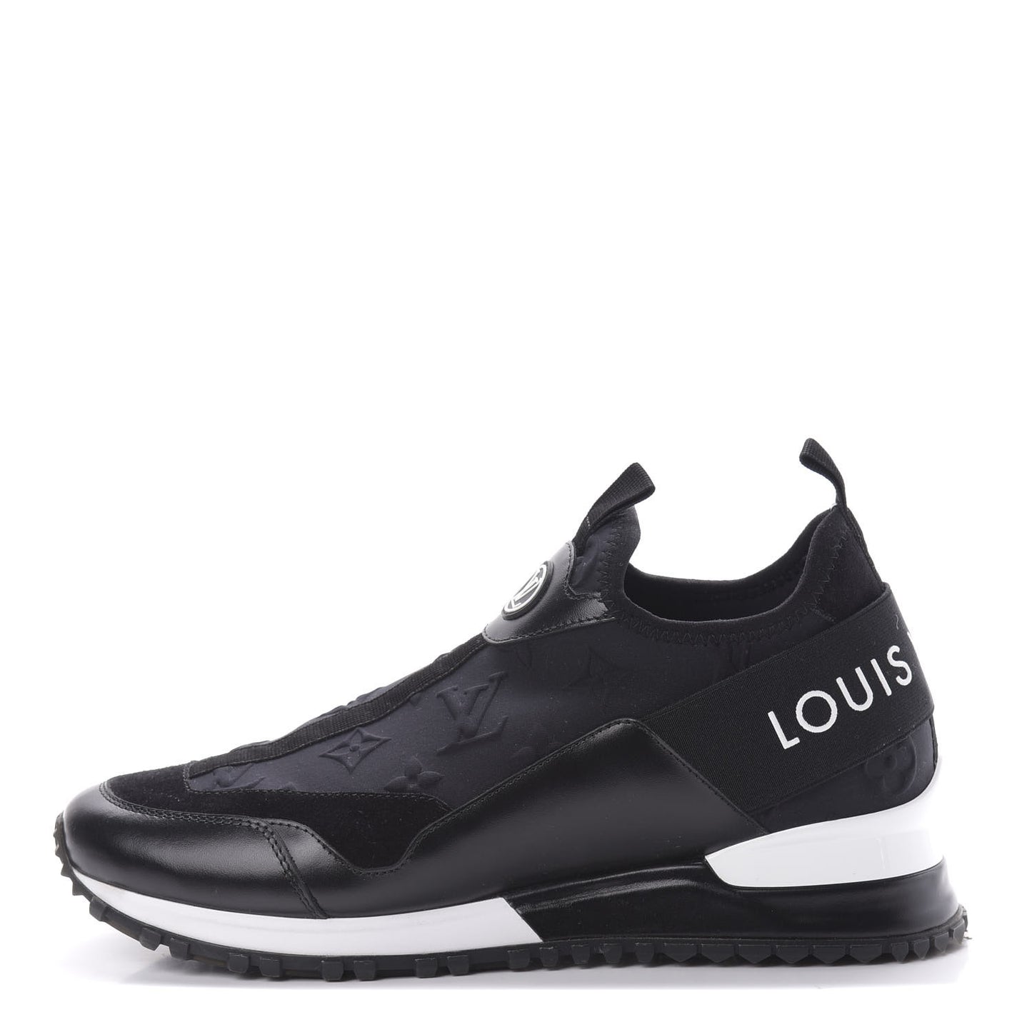 Technical Fabric Calfskin Run Away Sneakers 38 Black