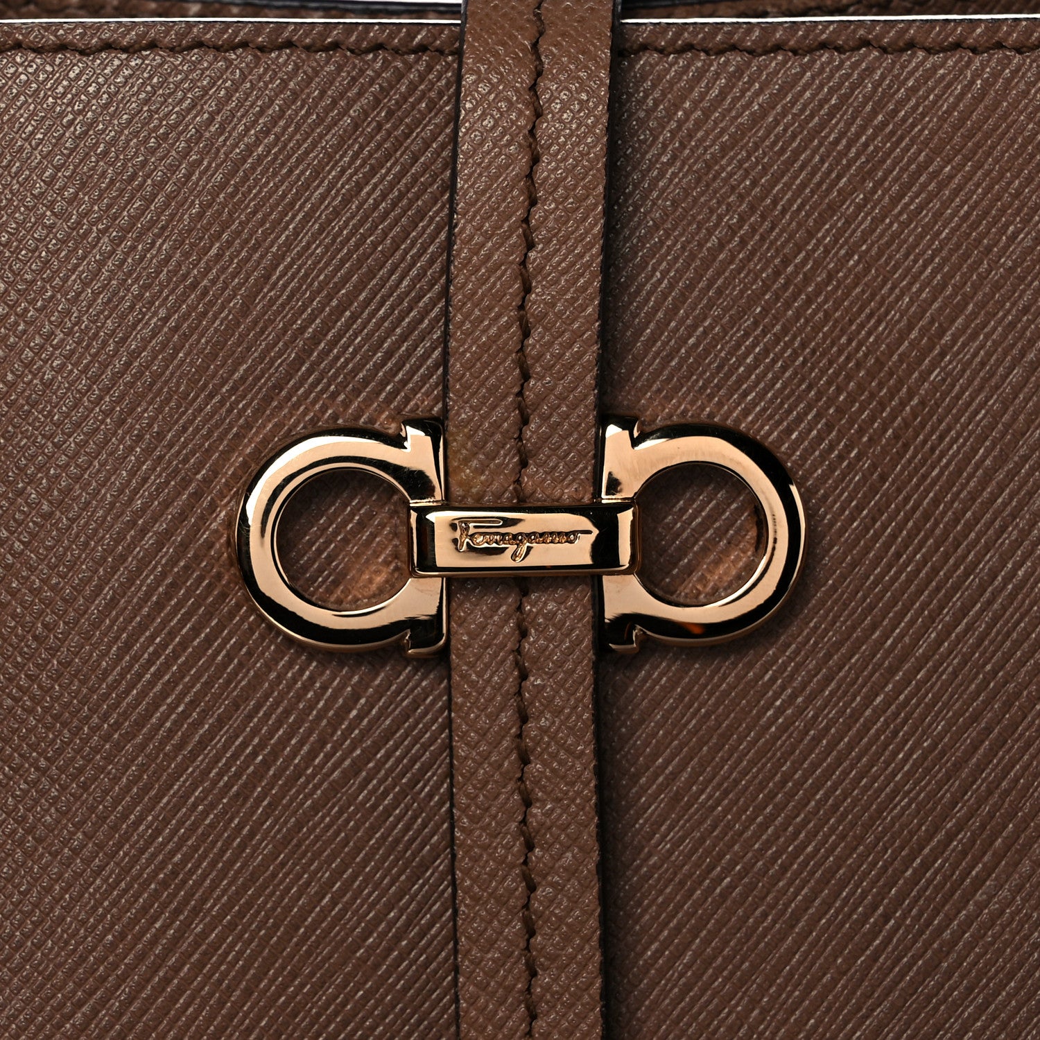 Salvatore Ferragamo Printed Calfskin Briana Tote Tabac 7 of 11