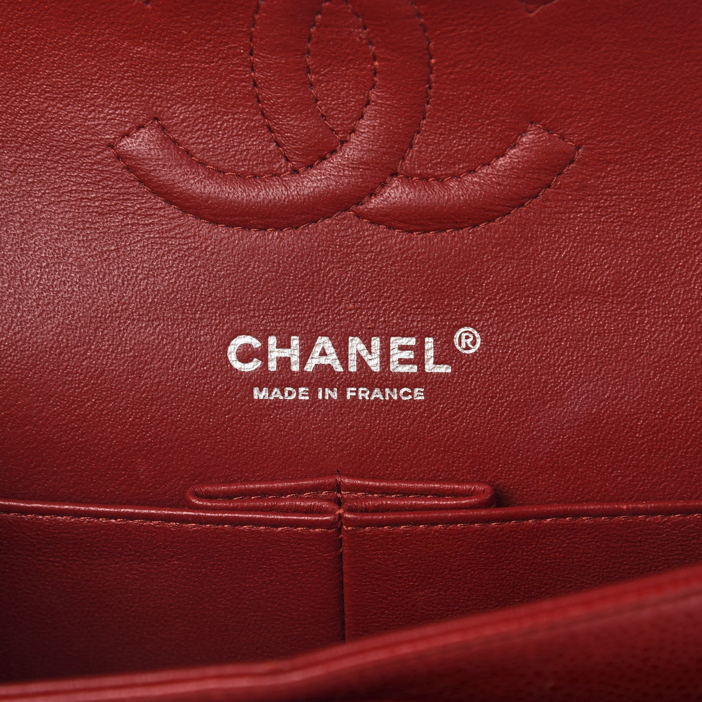 Caviar Quilted Medium Double Flap Red