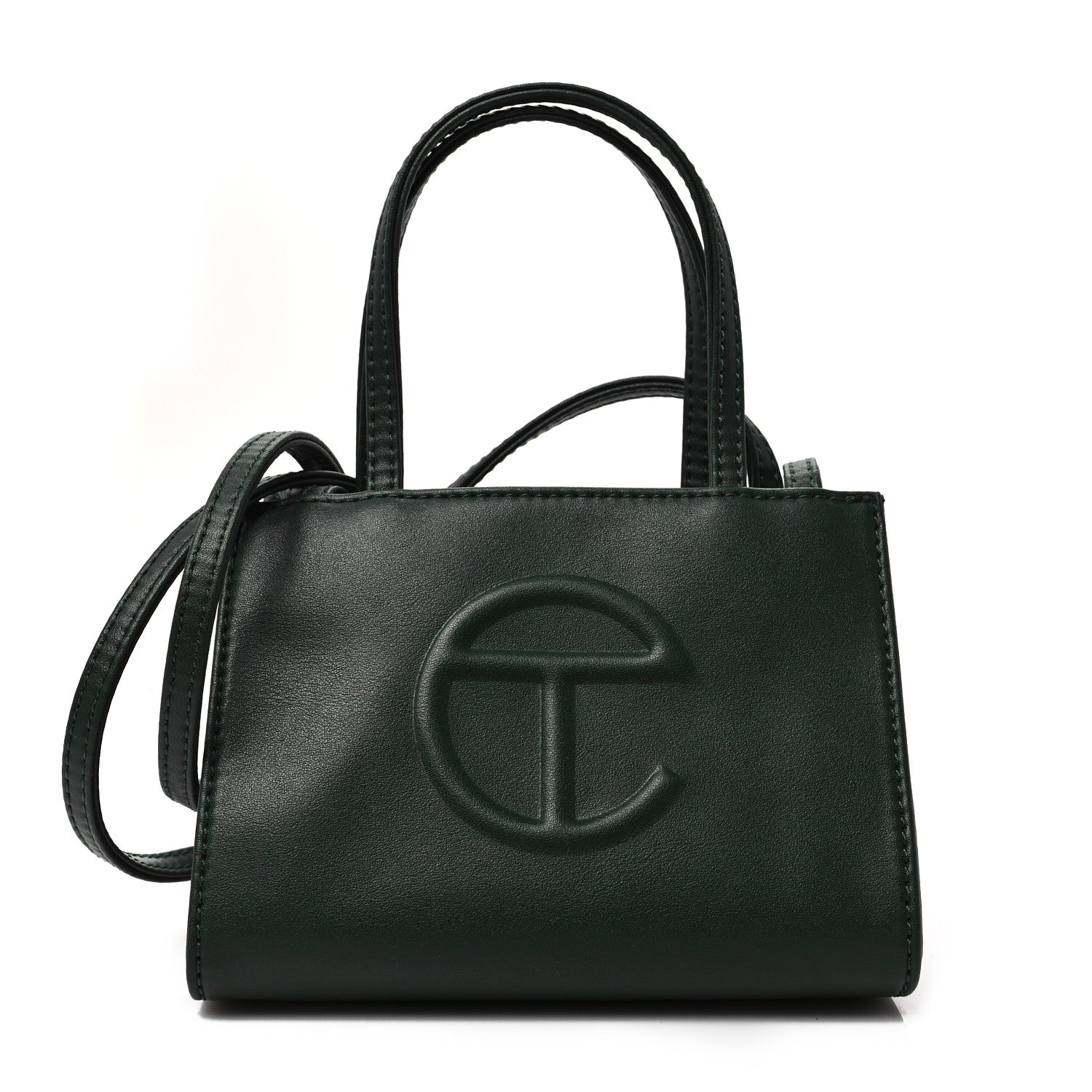 Telfar Vegan Leather Small Shopping Bag Dark Olive 1 of 7