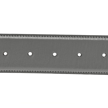 Gucci Azalea Calfskin Enamel Monochrome Double G 40mm Belt 100 40 Deep Grey 4 of 5
