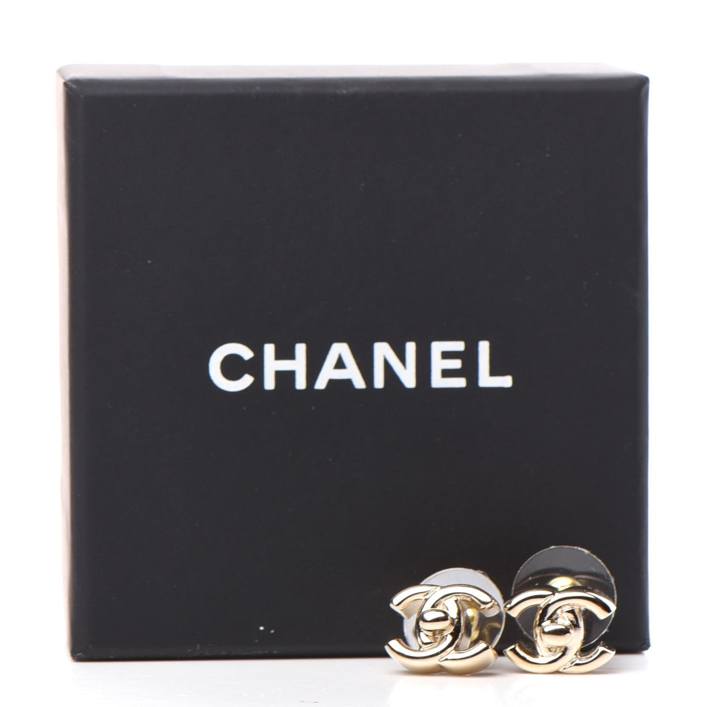 Metal CC Turnlock Earrings Gold