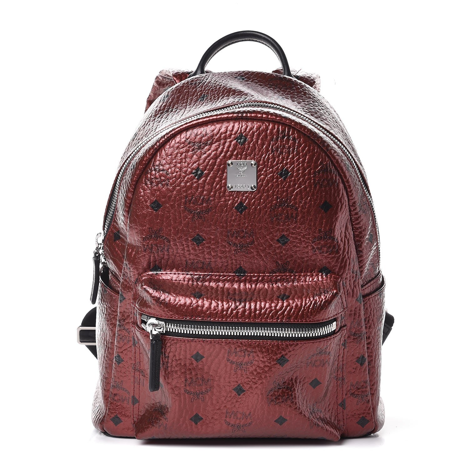 MCM Metallic Visetos Small Stark Backpack Scooter Red 1 of 8
