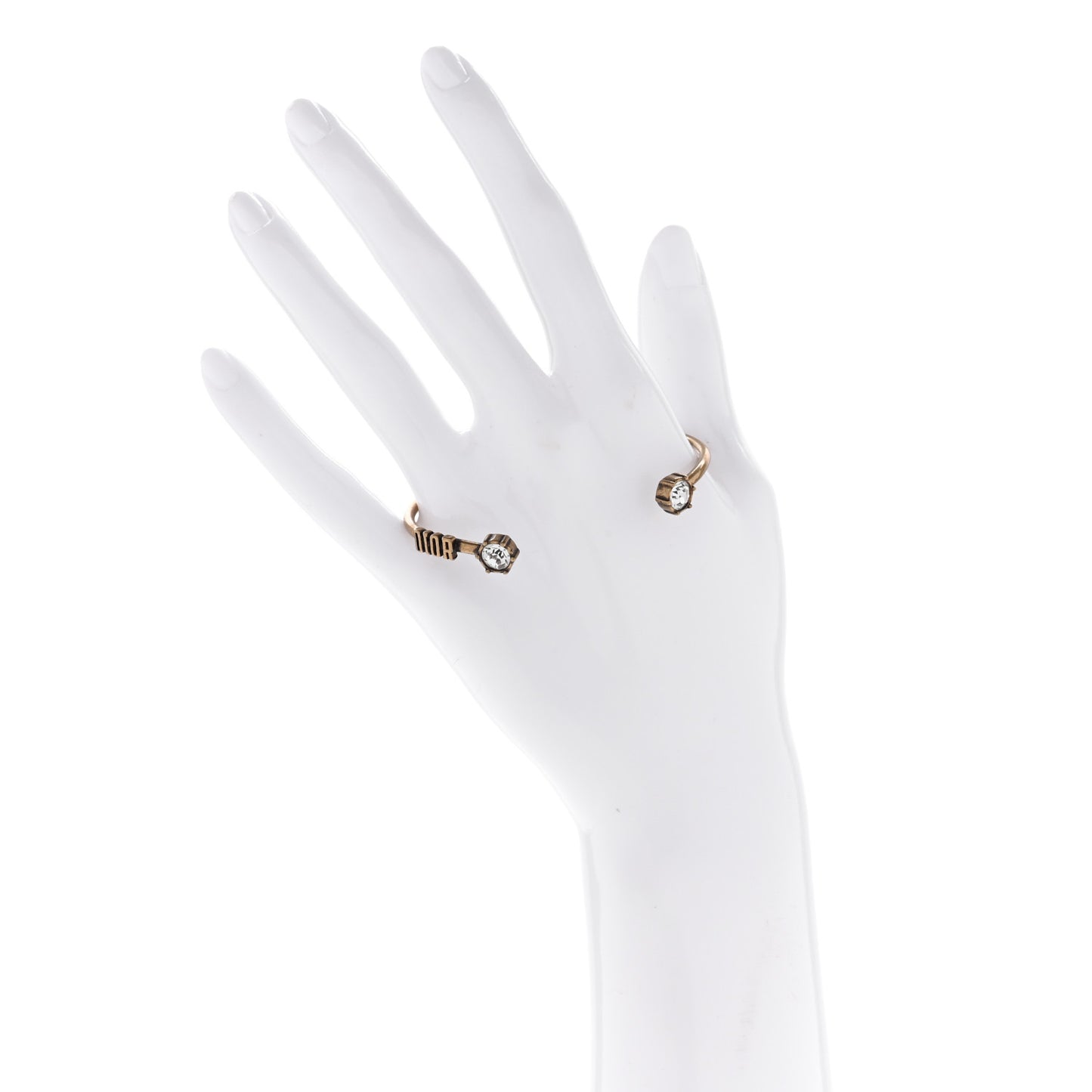 Metal Dior Crystal Bracelet Cuff Gold