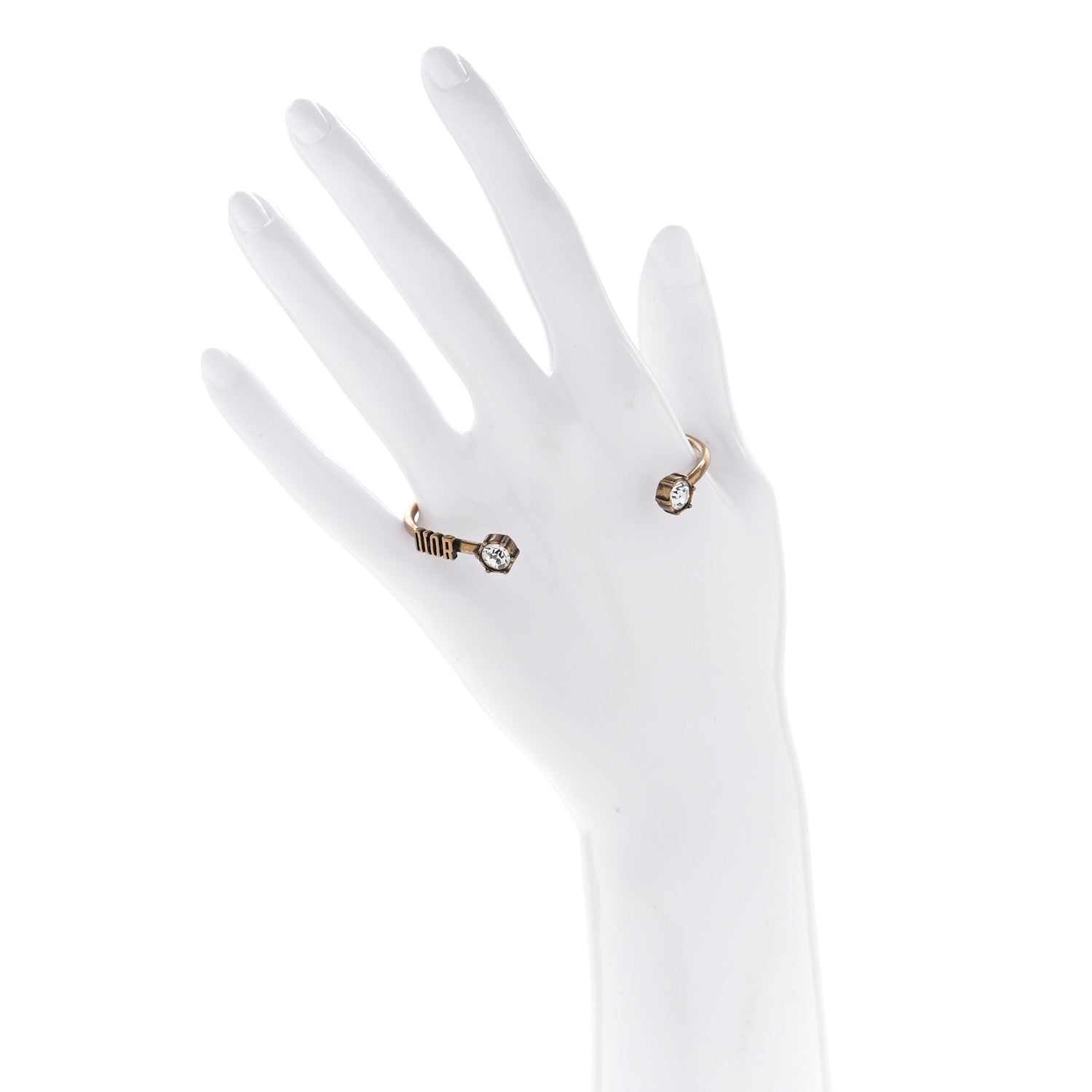 Christian Dior Metal Dior Crystal Bracelet Cuff Gold 2 of 6