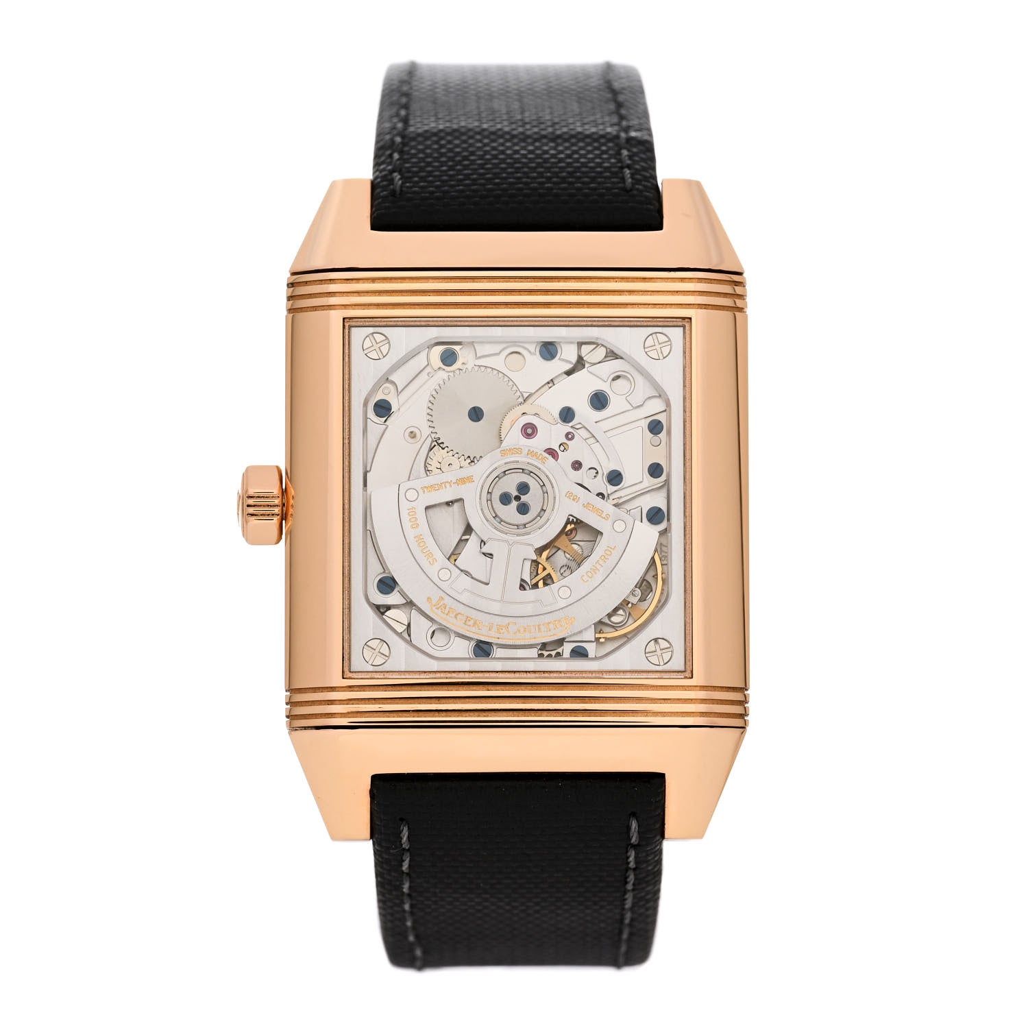Jaeger-LeCoultre 18K Rose Gold Fabric 35mm Reverso Squadra Hometime Automatic Watch Q7002420 2 of 6