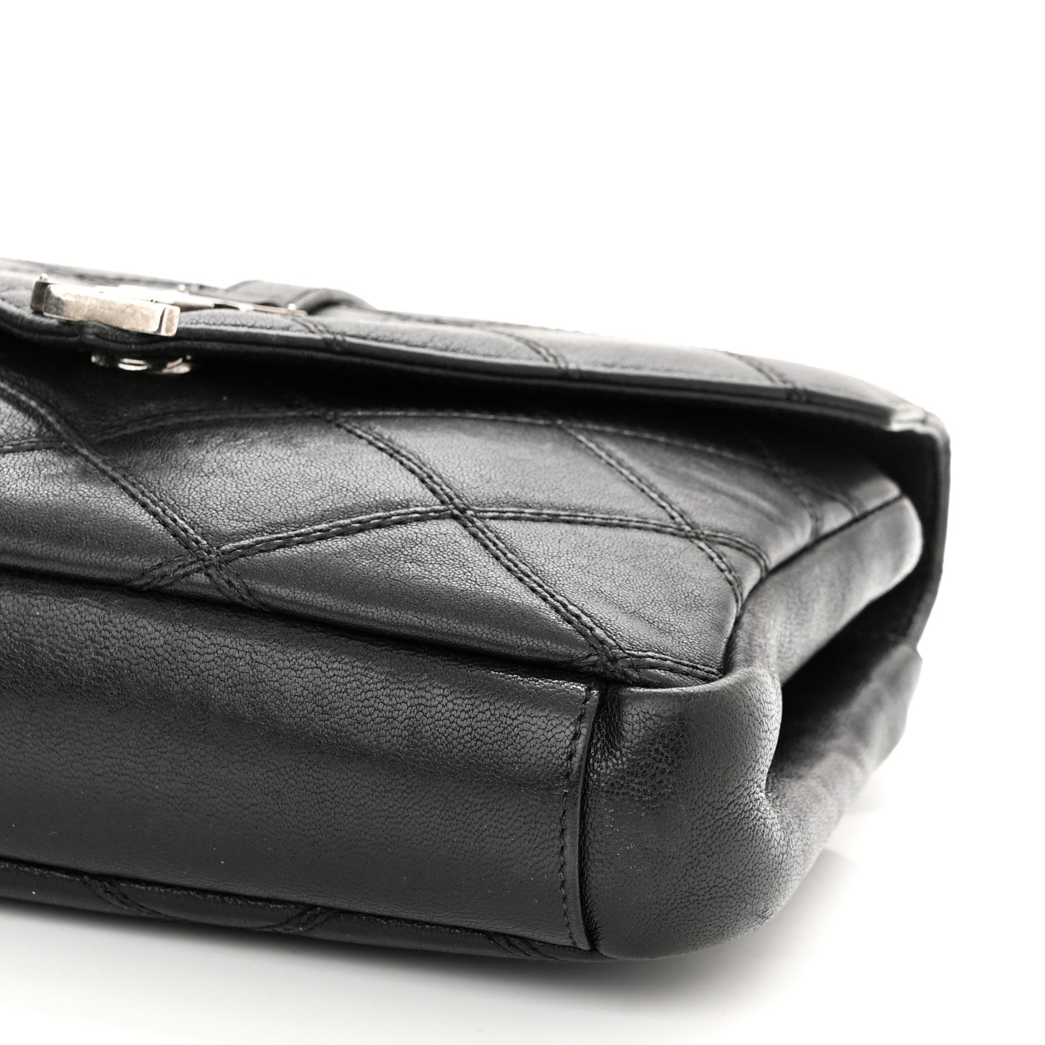 Saint Laurent Calfskin Matelasse Diamond Quilted Monogram Medium College Bag Black 12 of 19