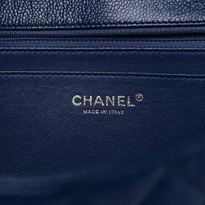 Chanel Crumpled Grained Calfskin Quilted Large Two Tone Flap Bag Blue 6 of 10