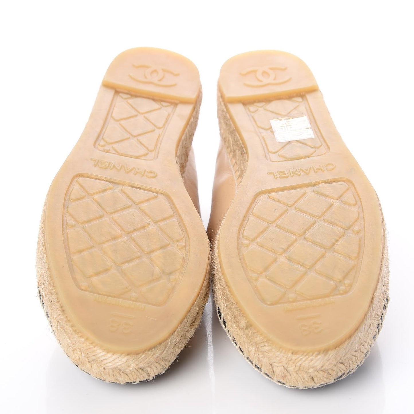 Lambskin CC Espadrilles 38 Beige Black
