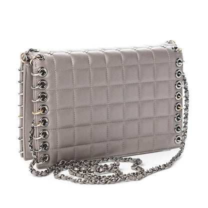 Chanel Lambskin Square Quilted CC Flap Grey 2 of 9