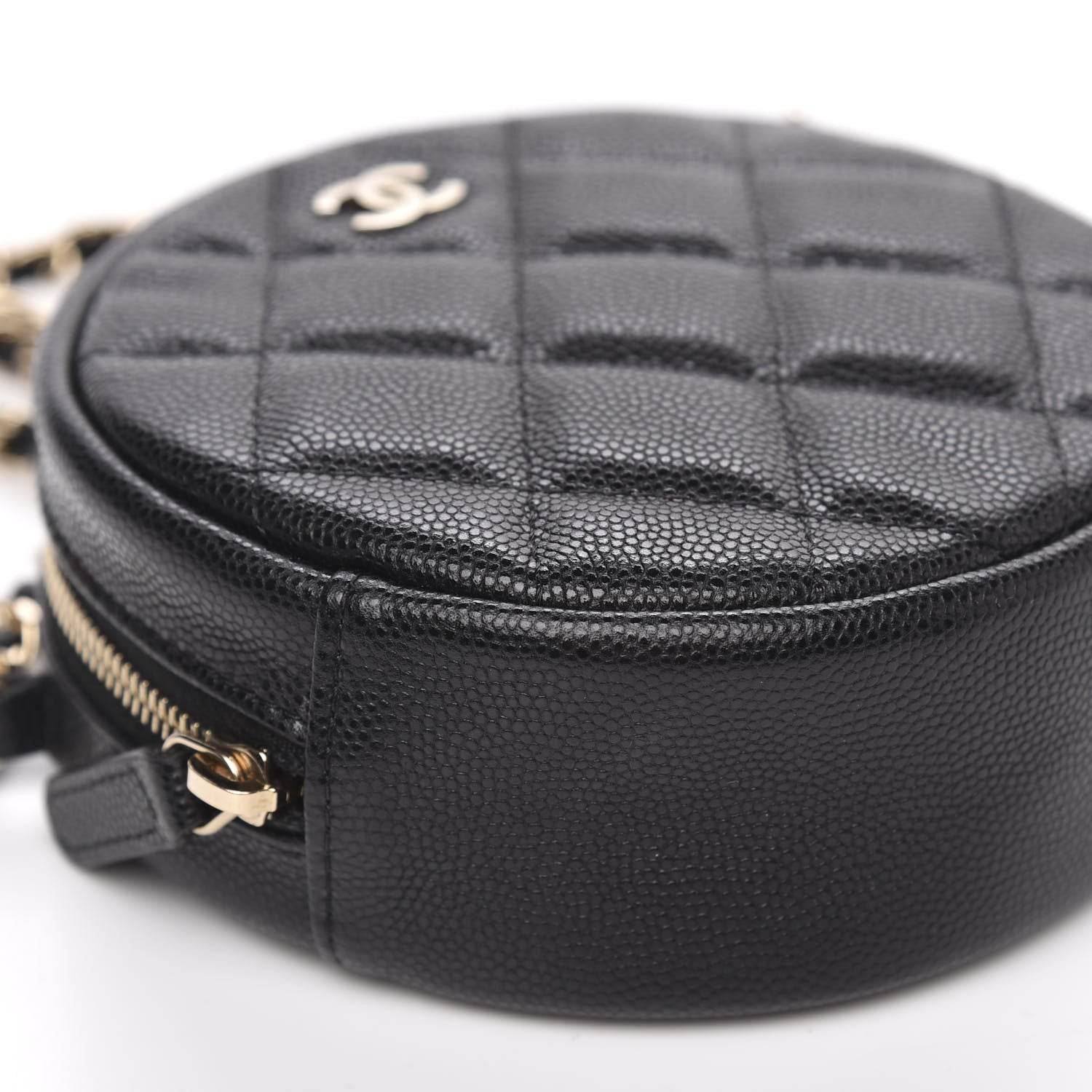 Chanel Caviar Quilted Round Clutch With Chain Black 8 of 10