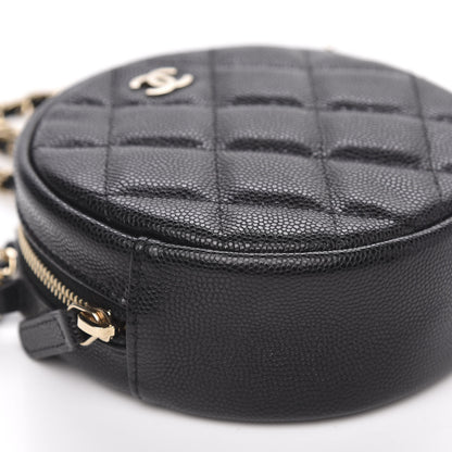 Chanel Caviar Quilted Round Clutch With Chain Black 8 of 10
