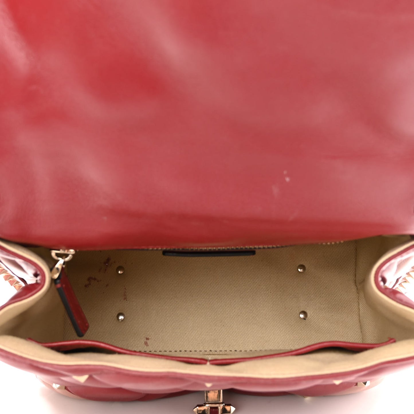 Nappa Medium Candystud Top Handle Bag Poudre Rubino