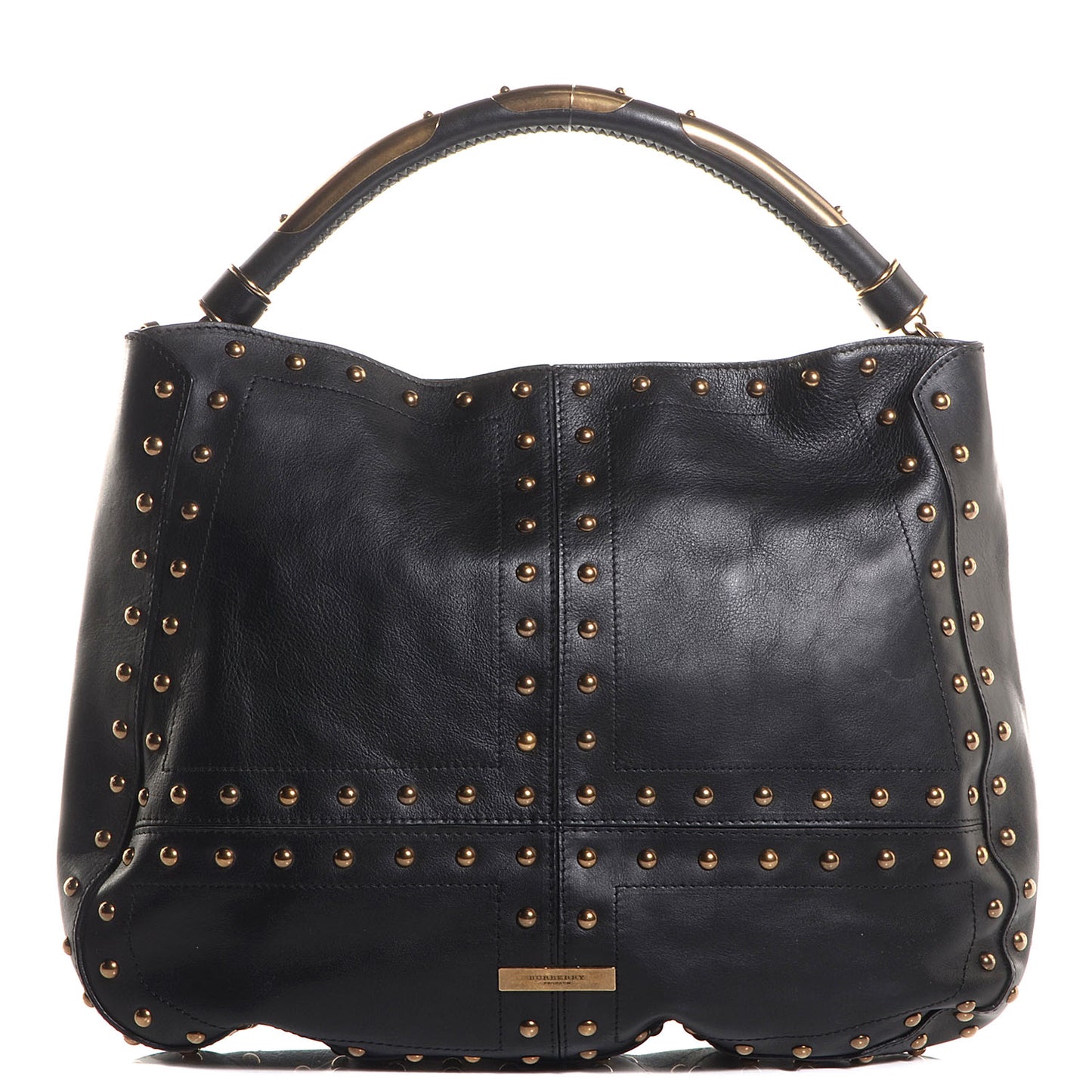 Leather Studded Medium Sampson Hobo Black