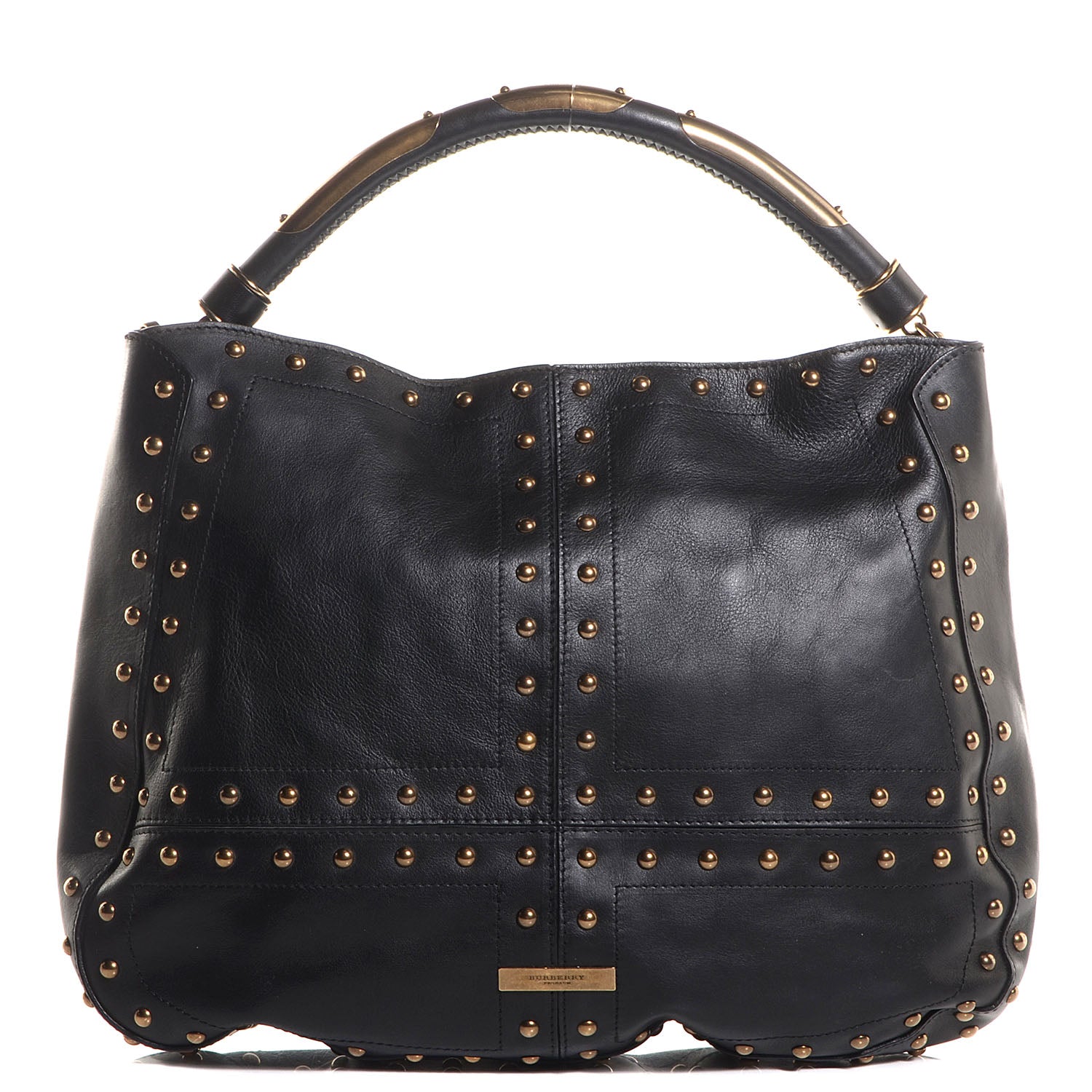 Burberry Leather Studded Medium Sampson Hobo Black 1 of 8