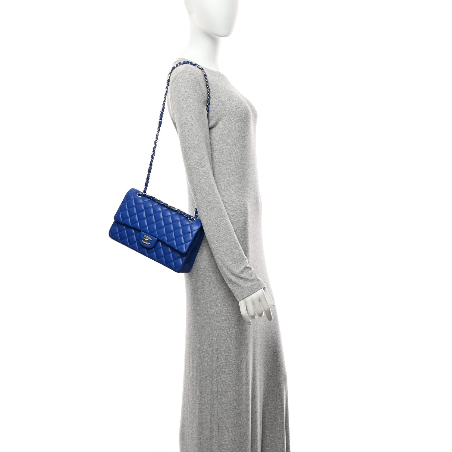 Chanel Lambskin Quilted Medium Double Flap Blue 1855232 – FASHIONPHILE